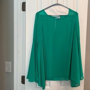 Sheer green blouse. Gorgeous color.